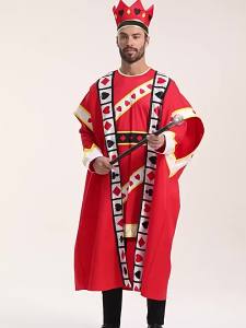 Halloween costumes Poker King Family Matching Outfits Stage performance costume: Red Kings Robe