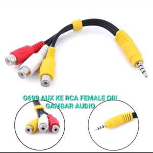 G699 AUX RCA FEMALE ORI GAMBAR AUDIO EXTENSION SAMBUNGAN 3.5 MM VIDEO KONETOR JACK TV SUARA ORIGINAL