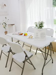 Foldable Plastic Table Outdoor Camping Night Market Stall Home Study Dining