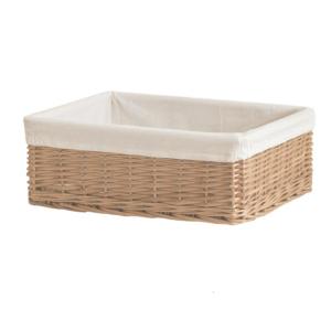 Bucolic Wicker Storage Box Removable Inner Cloth Wicker Organizers For Tabletop Organization Toy Fruits Accessories
