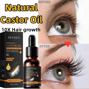2PCS 15ML Natural Castor Oil Hair Eyebrow Eyelash Growth Essence Natural Plant Essence Fast Growth
