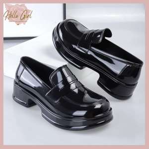 Womens Premium Black Shoes Mid-heeled shoes office school casual fashionable