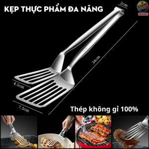 [SUS304] Tay Kẹp Gắp Cá Thịt To + Dài Bằng Thép Không Gỉ 304 Kích Thước 34x7.5cm Tay Kẹp Nướng BBQ Chiên Rán Nướng