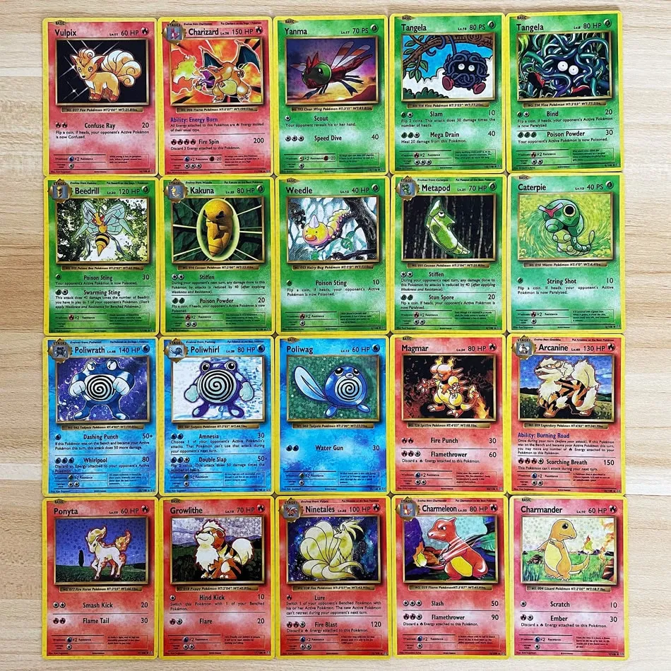 60pcs Pokemon 1996 Years Flash Card Box Case Charizard Pikachu Mewtwo  Display Playing Game Pokémon English Shining Card Kids Toy | Lazada PH