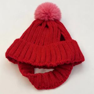 XIAHU Ear-Exposed Pet Knitted Hat Knitted Warm Dog Ear Muffs Headgear Dog Beanie Hat Winter