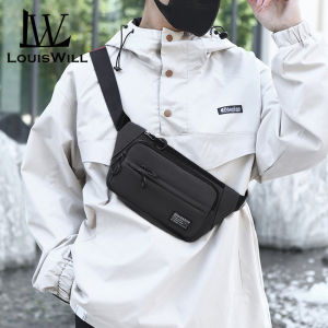 LouisWill Man Waist Bag Fashion Chest Bag Shoulder Bag Crossbody Bag Sports Bag Large Capacity Anti-Thief Street Bag Casual Bag Close Fitting Waist Bag Travel Bag Business Bag Phone Pouch
