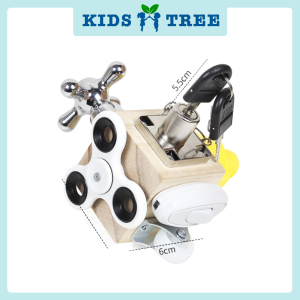 Mainan Bayi sibuk Bayi Baby Busy Cube Wooden Travelling Kids Montessori Busy Activity Fidget Toy Educational Montessori Sensory Travel Toys develop Sensory & Fine Motor Skills