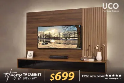 UCO 6FT HANGING TV CONSOLE (HTC002 WOOD COLOUR)