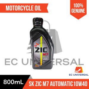 SK ZIC M7 10W40 Automatic Motorcycle Oil 800ML 800 Milliliters Piece | EC Universal
