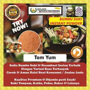 BUMBU SUKI INSTAN Tomyam 1Kg Steamboat Shabu Hotpot Rasa Tomyum Seafood Kiloan 1 Kg Tom Yam Yum Halal Sabu Kuah Soup Original Stemboat Steambot Steamboot Sukiyaki Grill Bakar Instant Gafi Murah Enak Terbaik Premium Promo bukan Hachi Bernardi