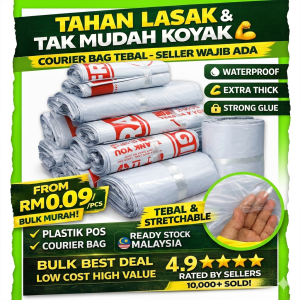 Beg Kurier All Size Courier Bag 50pcs Flyer Premium Grade White Fragile Printing Packaging Seal