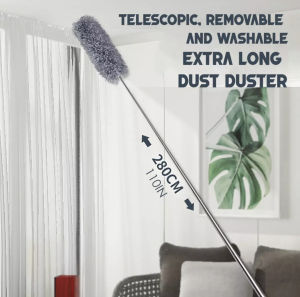 280CM Microfiber Fexible Head Duster with Extension Rod for Ceiling Fans Car Cleaning [SG SELLER]