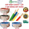 Dây điện cadivi đơn CV 1.0, 1.5, 2.5, 4.0, 6.0, 8.0, 10.0, đen, đỏ, vàng, xanh, vàng xanh | lõi đồng cao cấp | bền bỉ và bóng | dẫn điện tốt (lẻ 1m). 