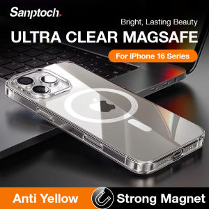 Sanptoch Vỏ điện thoại trong suốt pha lê cho Magsafe vỏ cứng mỏng trong suốt cho iPhone 18 17 16 15 14 13 12 Pro Max vỏ bảo vệ chống sốc bậc quân sự cho iPhone 17Air 16 15 14 Plus