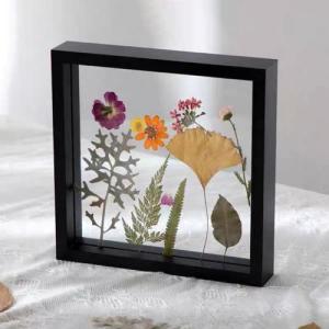 Floating Picture Frame Double Glass Photo Frame Display Photos for Desktop or Wall Hanging