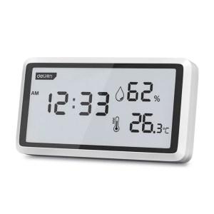 Desktop Thermometers Hygrometer with Time Display Indoor Baby Room Office Temperature Humidity Measurement Meter Gauge