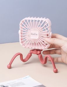 Baby Stroller Fan Mute Portable LED Light Rechargeable USB Fan Octopus Mini Fan Kipas Stroller Baby Fan