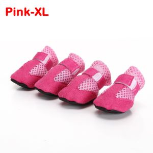 WFYW 4pcs/set Mesh Dog Shoes Soft-soled Anti-slip Dog Care Footmuffs  Breathable Poodle Dog Shoes for Small Dogs Puppies