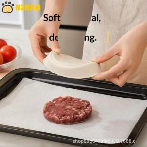 【N2HAO】 Circular Beef Patty Silicone Lunch Box Microwave Heated Silicone Fresh-Keeping Box Snack Salad Bento Box