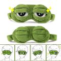 KIPRUN 3D Eye mask for sleeping, 3D Cartoon Cute Eyes Mask Cover Plush Frog Green Eye Mask Cover Relax Sleeping Rest Travel Sleep Anime Funny Gift Beauty Goggles. 