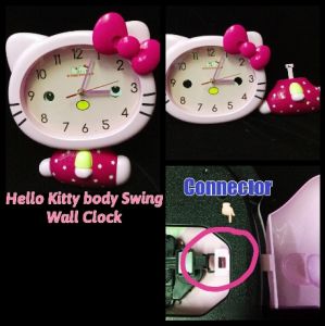 New Style Fashionable Hello Kitty Body Swing Wall Clock / Hello Kitty Wall Clock Head Only LARGE -[ Glasshome ]