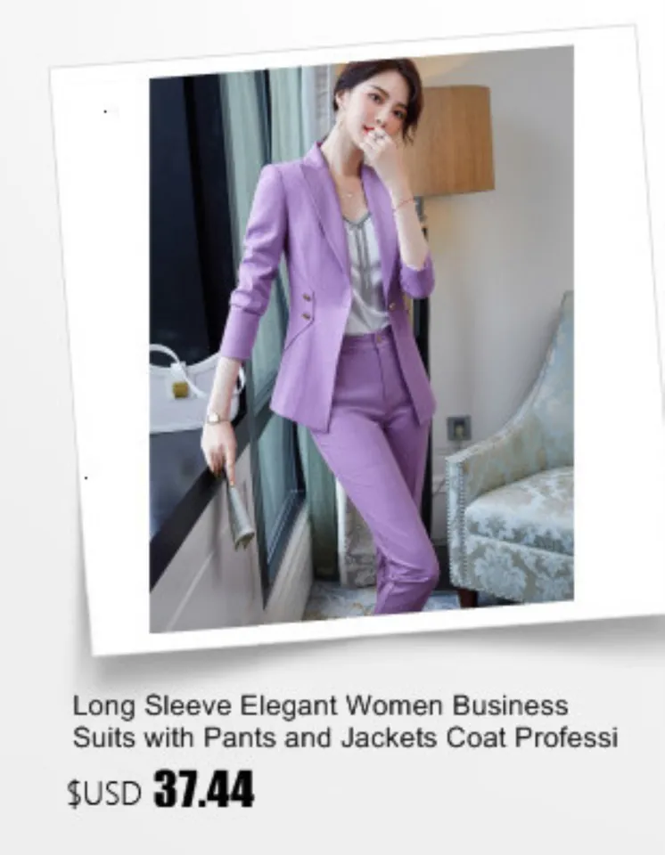 Elegant Purple Formal Women Business Pantsuits with Pants and