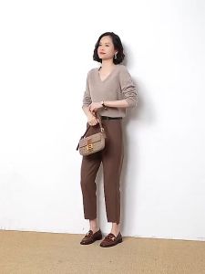 Womens Long Sleeve Casual Loose V Neck Solid Color Knit Pullover Sweater Tops