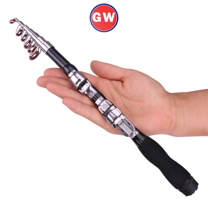 Fishing Equipment Mini Fishing Rod Rivers and Lakes 1M-2.3M Telescopic FRP  Ultra Light Black Ice Fishing Rod | Lazada PH