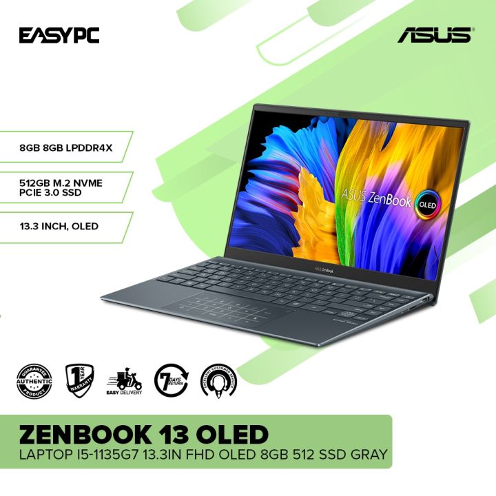 Asus ZenBook 13 OLED Laptop i5-1135G7/13.3in FHD OLED/8gb/512 SSD ...