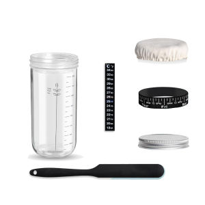 [1000ml]1Set Pembuat Sourdough Toples Fermentasi Alami dengan Tutup Kit Fermentasi Adonan