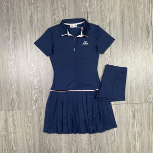 Váy tennis pickleball cổ polo ngắn tay thể thao nữ kèm quần bảo hộ chất liệu thun poly co giãn thoáng khí BINSPORTS V003