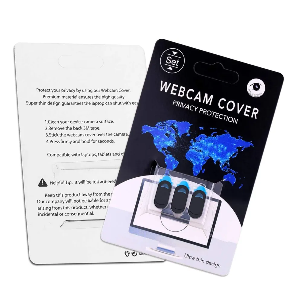 Set Of 3 | Webcam Cover | 0.75 Mm Extra Thin | Self-Adhesive | Slider Camera Cover | Privacy Protection For Computer, Laptop, Tablet, Smartphone | Webcam Cover For Mac, MacBook, IPad Etc