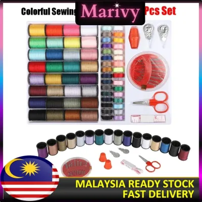 100pc Home Portable Mini Sewing Kit Tool Sewing Machine Thread Set DIY Travel Sewing Box Set Menjahit
