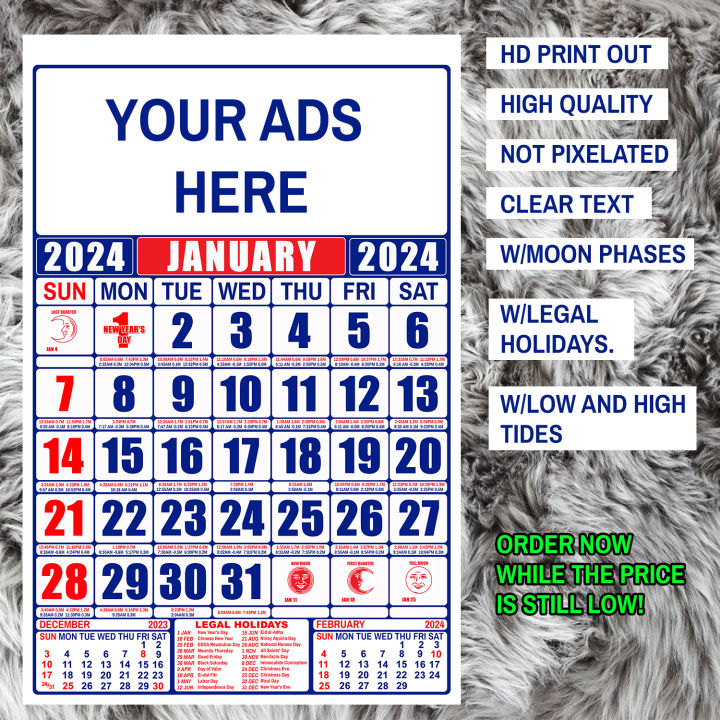 2024 COMMERCIAL CALENDAR CUSTOMIZED Lazada PH