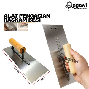 Raskam Roskam 30 cm Plat Baja Karbon - Trowel Epoxy Epoksi - Alat Acian Tembok - Finishing Plastering Beton Bata Ringan - Happī Tools - Carbon Steel - Flat / Gigi / Bergerigi - Raskam Acian Tembok
