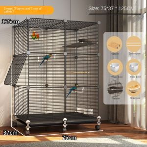 Birdcage Display Pet Cage With Divider Bird Cage For Parrot Cage Eight Brothers Special Villa Large Thrush Tiger Skin Breeding Encryption Drawer Bird Trap Cage 鸟笼子