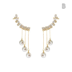 Christmas gift 【AYLMER】 S925 needle Temperament Tassel Long Trendy Fashion Design Full of Rhinestone Earrings Party Jewelry Exquisite Gifts