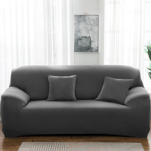 1/2/3/4 Seater Solid Color Elastic Sofa Cover Comes With Big Pillow Case 18*28 and Foam Stick L Shape Sofa Need 2 Pcs Sofa Cover