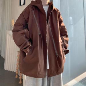 Black Warrior vibe Outdoor Jacket Coat Male Turtleneck Hooded Mechanical Style vintage American Spring and Autumn Cardigan Jacket H