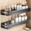 Punch-free Wall-mounted Bathroom Organizer Storage Rack Shampoo Holder Kitchen Spice Rack Waterproof. 