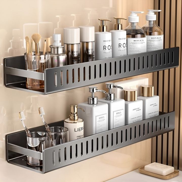 Punch-free%20Wall-mounted%20Bathroom%20Organizer%20Storage%20Rack%20Shampoo%20Holder%20Kitchen%20Spice%20Rack%20Waterproof%20-%20Image%202