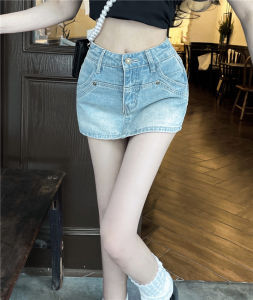 Womens High Waist Denim Skirt A-line Skirt Shorts Hip Skirt