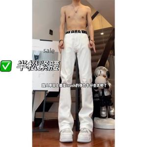 G7 Smoke Gray Jeans Mens Spring and Autumn Style 2025 New Summer American High Street Pants Slim Straight Leg Flared Pants 7/7