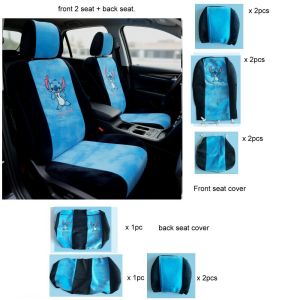 Stitch car seat cover Cystal Super soft full set with acc
