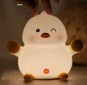 Come on Duck LED Night Light Bedroom Cute Cartoon Silicone Night Light Creative C-shaped Charging Childrens Room Bedhead Sleep Light Gift for Boys and Girls