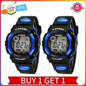 【Buy 1 get 1 free】JIAERTE Anti-drop Sports Watch Mens Fashion Outdoor Waterproof Black Watch