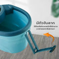 ไม้ถูพื้น ชุดถังปั่นม๊อบ ชุดไม้ม็อบSpin Mop ไม้ถูพื้นสแตนเลส+ถังปั่น ไม้ม็อบอัตโนมัติ  พร้อมไม้ถูพื้นและผ้าม๊อบ. 