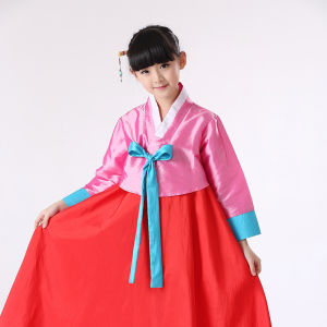 Kids Girls Korean Traditional Hanbok Dress Children Korean National Costume School Cultural Day Performance Outfit