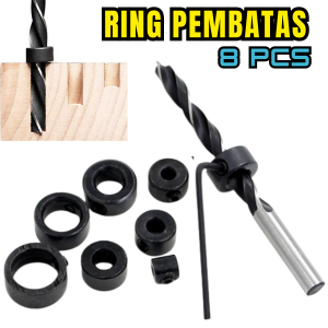 Ring Pembatas Kedalaman Mata Bor 3mm-16mm 8PCS Drill Stopper Depth Ring Alat Pembatas Mata Bor Set