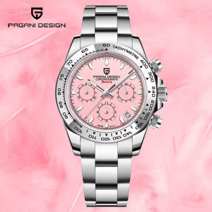 PAGANI DESIGN Original 40mm Mens Quartz Watch Stainless Steel Strap VK63 Mens Waterproof Night Light Calendar Chronograph PD-1727